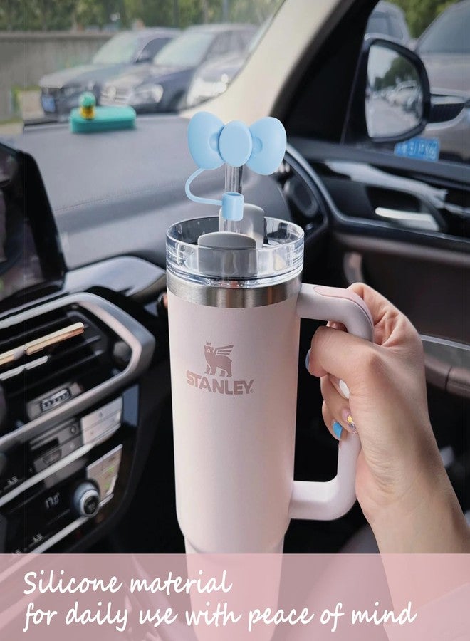 GAISHION 5 pcs Cute Bow Straw Covers Cap Toppers Tips Compatible with Stanley 40/30 oz Tumbler Cups,Reusable Cute Silicone Straw Lids Protectors for 0.4 in/10mm Stanley Cups Straws Accessories - Image 5
